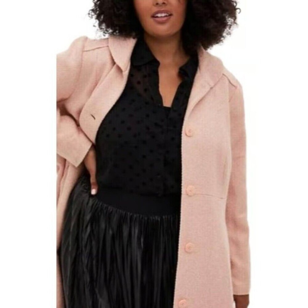 Torrid Wool Blend Shawl Collar Coat Pale Blush Dress Coat Torrid 3X See Measures - Picture 13 of 16
